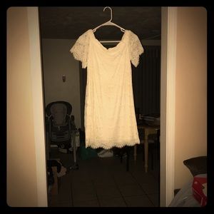 Short white lace dress!